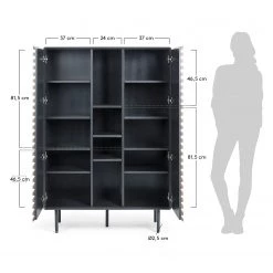 Norrwood Buffet haut Kipra - Noyer contreplaqué - Graphite -Meubles de salle à manger Soldes Magasin 1000150233 181214 16440300090 GALLERYIMAGES P000000001000150233