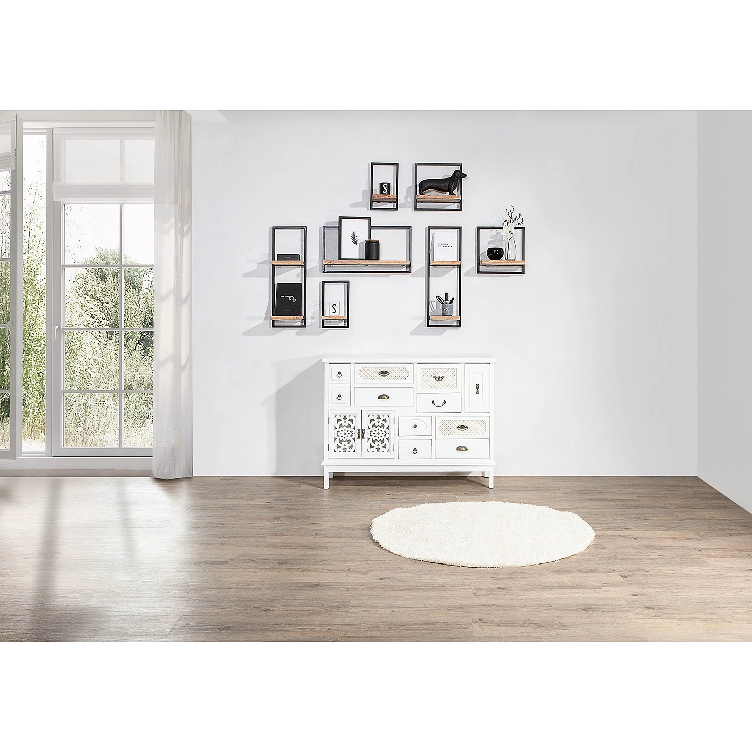 Red Living Étagère Mello IV - Acacia massif - Acacia naturel / Noir 2 Red Living Étagère Mello IV - Acacia massif - Acacia naturel / Noir – Image 2