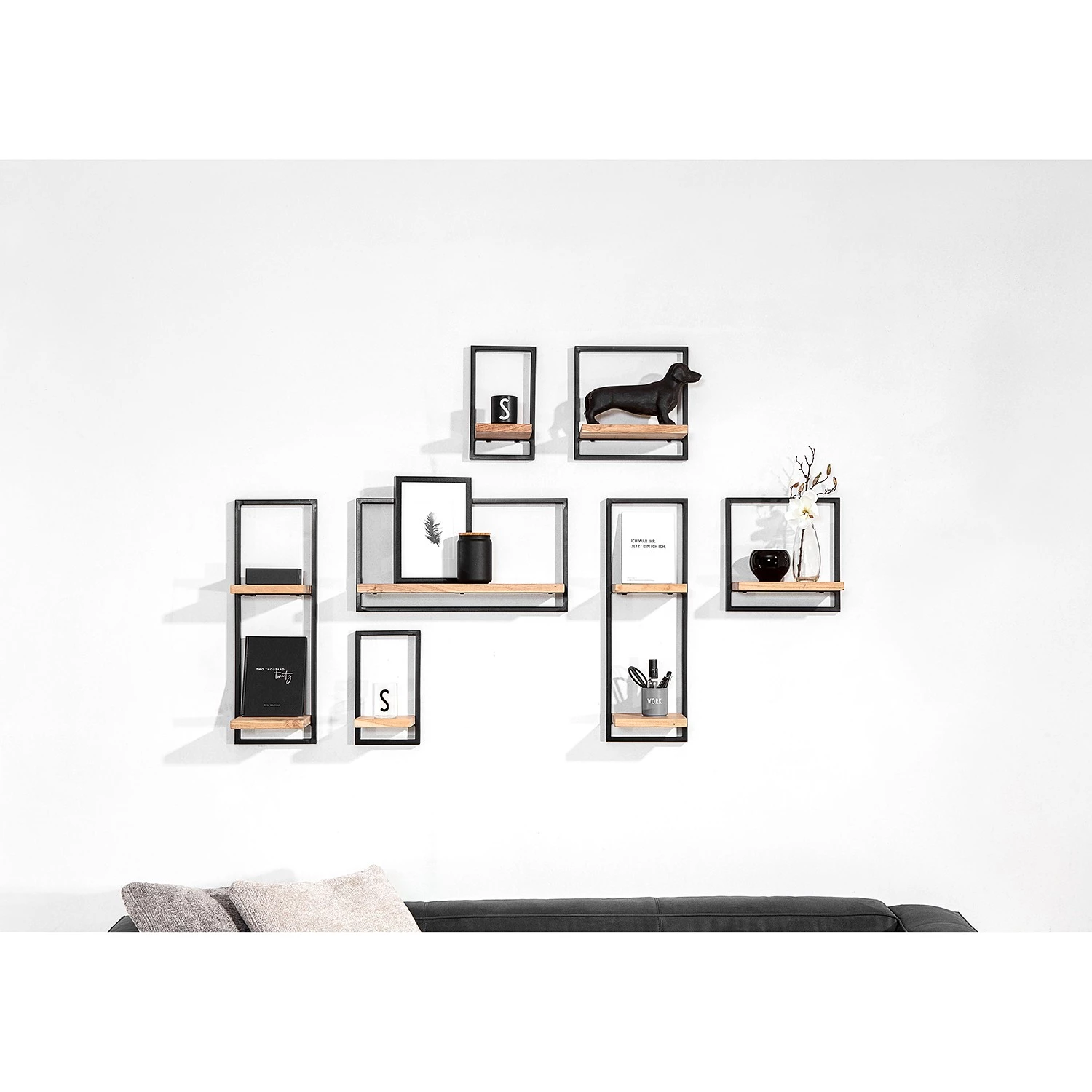 Red Living Étagère Mello IV - Acacia massif - Acacia naturel / Noir 4 Red Living Étagère Mello IV - Acacia massif - Acacia naturel / Noir – Image 4