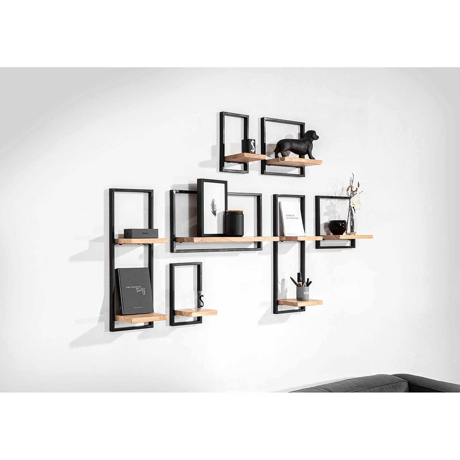 Red Living Étagère Mello IV - Acacia massif - Acacia naturel / Noir 5 Red Living Étagère Mello IV - Acacia massif - Acacia naturel / Noir – Image 5