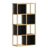 Jack & Alice Étagère Harbin V - Acacia massif - Acacia noir / Doré - Largeur : 45 cm