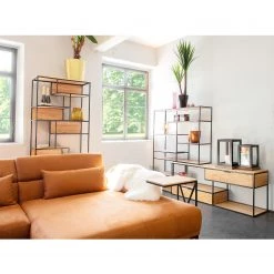 Red Living Étagère Mello - Acacia massif - Acacia naturel / Noir -Meubles de salle à manger Soldes Magasin 1000150365 181212 12361900059 GALLERYIMAGES P000000001000150365