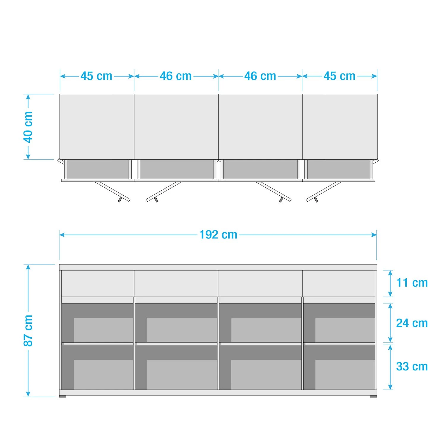 Germania Grand buffet Lissabon - Imitation hêtre / Anthracite - Largeur : 192 cm 7 Germania Grand buffet Lissabon - Imitation hêtre / Anthracite - Largeur : 192 cm – Image 7