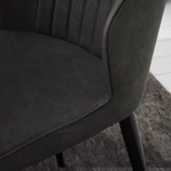 Ars manufacti Chaises Watson (lot de 2) - Imitation cuir / Acier - Noir - Gris vintage -Meubles de salle à manger Soldes Magasin 1000151924 190905 09335800039 DETAILS P000000001000151924