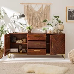 Jack & Alice Buffet Loga - Acacia massif / Fer - Acacia brun -Meubles de salle à manger Soldes Magasin 1000153425 190925 06220300012 MOOD DETAILS P000000001000153425 mood