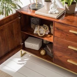 Jack & Alice Buffet Loga - Acacia massif / Fer - Acacia brun -Meubles de salle à manger Soldes Magasin 1000153425 190925 06220300016 DETAILS P000000001000153425