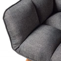 Mørteens Chaise à accoudoirs Lontras - Tissu / Chêne massif - Gris / Chêne -Meubles de salle à manger Soldes Magasin 1000159236 210323 15220601476 DETAILS P000000001000159236