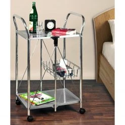 WENKO Desserte Sunny - Métal - Argenté -Meubles de salle à manger Soldes Magasin 1000160249 190215 07293400038 GALLERYIMAGES P000000001000160249