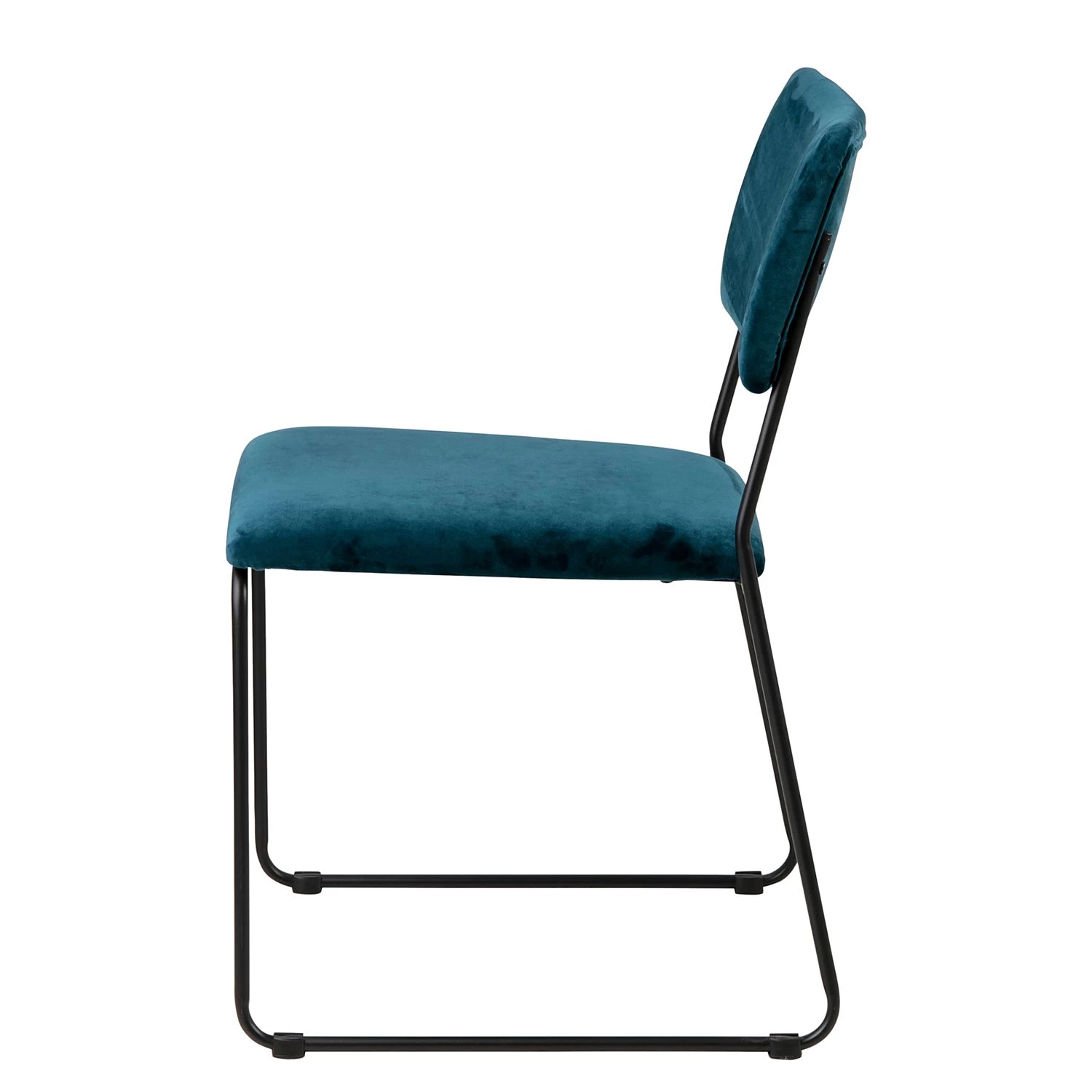 Ars manufacti Chaises Paulista (lot de 2) - Velours/ Métal - Bleu pétrole 4 Ars manufacti Chaises Paulista (lot de 2) - Velours/ Métal - Bleu pétrole – Image 4