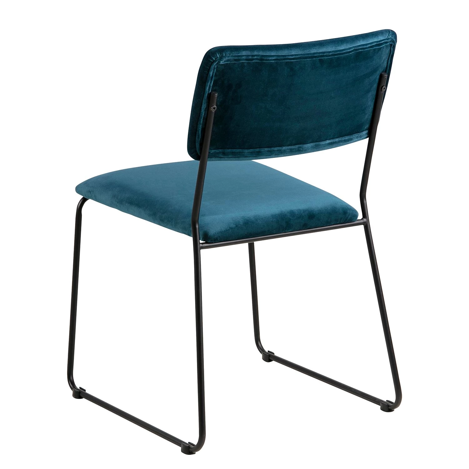 Ars manufacti Chaises Paulista (lot de 2) - Velours/ Métal - Bleu pétrole 5 Ars manufacti Chaises Paulista (lot de 2) - Velours/ Métal - Bleu pétrole – Image 5