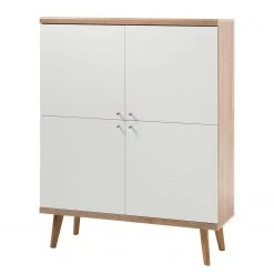 Norrwood Buffet Gyland - Blanc matt / Imitation chêne Riviera