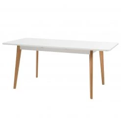 Norrwood Table extensible Gyland - Blanc matt / Imitation chêne Riviera -Meubles de salle à manger Soldes Magasin 1000164008 190307 08392200058 GALLERYIMAGES P000000001000164008