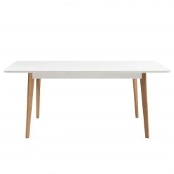 Norrwood Table extensible Gyland - Blanc matt / Imitation chêne Riviera -Meubles de salle à manger Soldes Magasin 1000164008 190307 08392200060 GALLERYIMAGES P000000001000164008