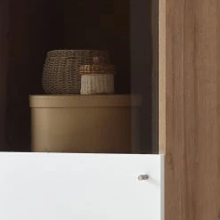 Norrwood Vitrine colonne Gyland - Blanc matt / Imitation chêne Riviera 14 Norrwood Vitrine colonne Gyland - Blanc matt / Imitation chêne Riviera -Meubles de salle à manger Soldes Magasin 1000164010 190307 08392300072 GALLERYIMAGES P000000001000164010