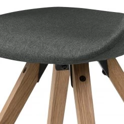 Mørteens Chaise à accoudoirs Buggio - Tissu / Hévéa massif - Tissu Cors: Gris foncé - 1 chaise -Meubles de salle à manger Soldes Magasin 1000164524 190315 07573200006 GALLERYIMAGES P000000001000164524