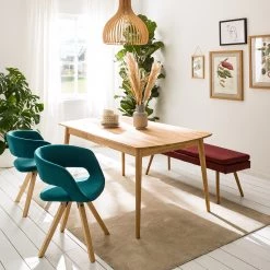 Mørteens Chaise à accoudoirs Buggio - Tissu / Hévéa massif - Tissu Cors: Pétrole - 1 chaise -Meubles de salle à manger Soldes Magasin 1000164525 210208 08242400026 MOOD DETAILS P000000001000164525 mood