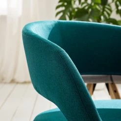 Mørteens Chaise à accoudoirs Buggio - Tissu / Hévéa massif - Tissu Cors: Pétrole - 1 chaise -Meubles de salle à manger Soldes Magasin 1000164525 210208 08242400029 DETAILS P000000001000164525