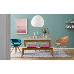 Mørteens Chaise à accoudoirs Buggio - Tissu / Hévéa massif - Tissu Cors: Pétrole - 1 chaise -Meubles de salle à manger Soldes Magasin 1000164525 210311 18033200013 MOOD DETAILS P000000001000164525 mood