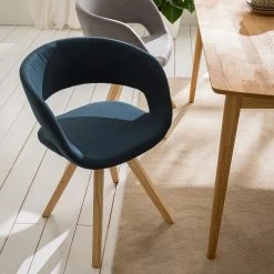 Mørteens Chaise à accoudoirs Buggio - Tissu / Hévéa massif - Tissu Cors: Bleu jean - 1 chaise -Meubles de salle à manger Soldes Magasin 1000164526 210208 08242400033 MOOD DETAILS P000000001000164526 mood