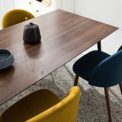 Mørteens Table Gjora - Partiellement en hévéa massif - Noyer / Noir -Meubles de salle à manger Soldes Magasin 1000164590 210120 16165700003 DETAILS P000000001000164590