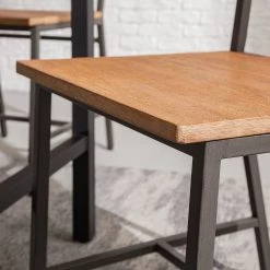 Ars manufacti Chaises Manchester II (lot de 2) - Acacia massif / Métal - Acacia / Noir -Meubles de salle à manger Soldes Magasin 1000164684 191111 08414100004 DETAILS P000000001000164684