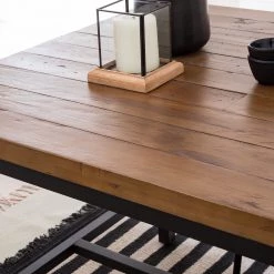 Ars manufacti Table Grasby II - Pin recyclé / Métal - Pin foncé / Noir -Meubles de salle à manger Soldes Magasin 1000166203 200414 13512300004 DETAILS P000000001000166203