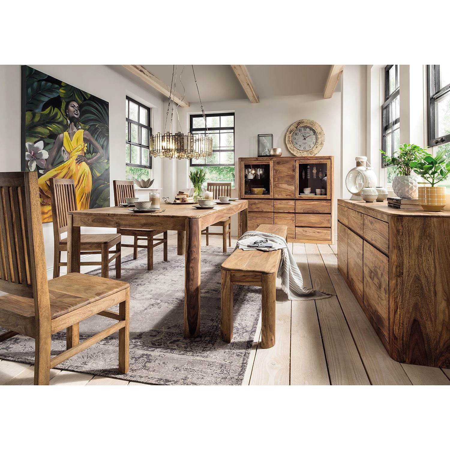 Naturoo Buffet haut Gaspar II - Sheesham massif 2 Naturoo Buffet haut Gaspar II - Sheesham massif – Image 2