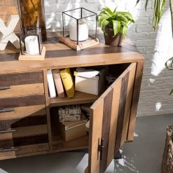 Ars manufacti Buffet Tamati II - Pin massif / Fer - Pin / Noir -Meubles de salle à manger Soldes Magasin 1000166787 200117 06085800006 MOOD DETAILS P000000001000166787 mood