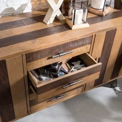 Ars manufacti Buffet Tamati II - Pin massif / Fer - Pin / Noir -Meubles de salle à manger Soldes Magasin 1000166787 200117 06085800010 MOOD DETAILS P000000001000166787 mood