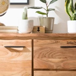 Ars Natura Buffet Vardo - Acacia massif / Métal - Acacia / Noir -Meubles de salle à manger Soldes Magasin 1000166791 191030 08503100008 DETAILS P000000001000166791