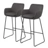 Fredriks Chaises de bar Borris (lot de 2) - Gris foncé