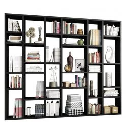 Loftscape Bibliothèque Emporior IV - Imitation chêne marron-noir - Largeur : 260 cm