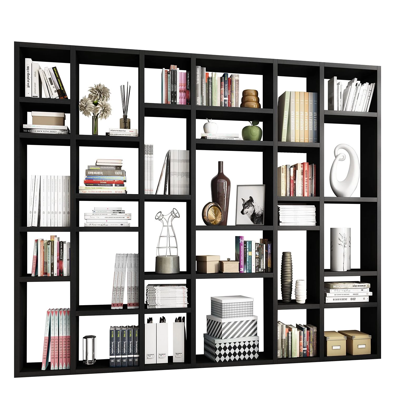 Loftscape Bibliothèque Emporior IV - Imitation chêne marron-noir - Largeur : 260 cm 1 Loftscape Bibliothèque Emporior IV - Imitation chêne marron-noir - Largeur : 260 cm