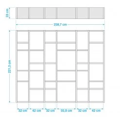 Loftscape Bibliothèque Emporior IV - Imitation chêne marron-noir - Largeur : 260 cm 7 Loftscape Bibliothèque Emporior IV - Imitation chêne marron-noir - Largeur : 260 cm -Meubles de salle à manger Soldes Magasin 1000167459 190507 15565300008 GALLERYIMAGES P000000001000167459