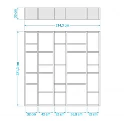 Loftscape Bibliothèque Emporior IV - Imitation chêne de Sonoma - Largeur : 214 cm -Meubles de salle à manger Soldes Magasin 1000167461 190507 15565300010 GALLERYIMAGES P000000001000167461