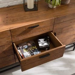 Ars manufacti Buffet Grasby II - Pin recyclé / Métal - Pin foncé / Noir -Meubles de salle à manger Soldes Magasin 1000168548 191126 17373400011 DETAILS P000000001000168548