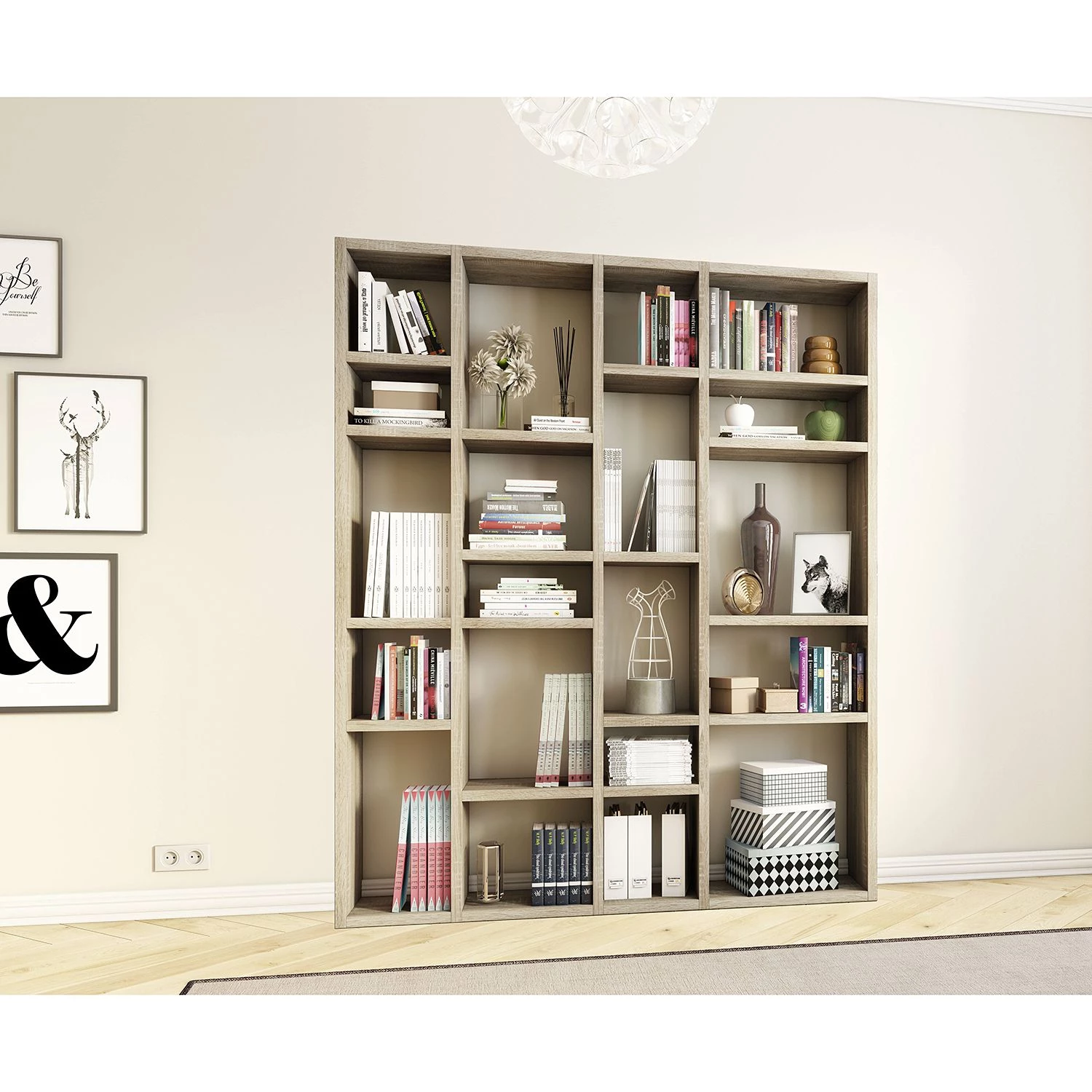 Loftscape Bibliothèque Emporior IV - Imitation chêne de Sonoma - Largeur : 179 cm 2 Loftscape Bibliothèque Emporior IV - Imitation chêne de Sonoma - Largeur : 179 cm – Image 2