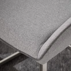 Fredriks Chaises cantilever Nidri (lot de 2) - Tissage à plat / Acier inoxydable - Gris clair -Meubles de salle à manger Soldes Magasin 1000169167 191009 12153900010 DETAILS P000000001000169167