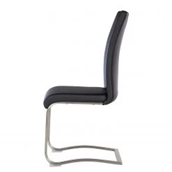 Fredriks Chaises cantilever Ratos (lot de 2) - Imitation cuir / Acier inoxydable - Noir -Meubles de salle à manger Soldes Magasin 1000169678 220404 031 DETAILS P000000001000169678