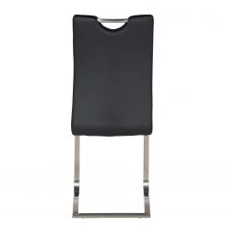 Fredriks Chaises cantilever Ratos (lot de 2) - Imitation cuir / Acier inoxydable - Noir -Meubles de salle à manger Soldes Magasin 1000169678 220404 032 DETAILS P000000001000169678
