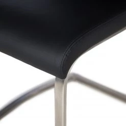 Fredriks Chaises cantilever Ratos (lot de 2) - Imitation cuir / Acier inoxydable - Noir -Meubles de salle à manger Soldes Magasin 1000169678 220404 035 DETAILS P000000001000169678