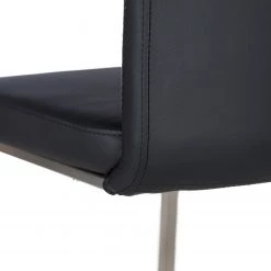 Fredriks Chaises cantilever Ratos (lot de 2) - Imitation cuir / Acier inoxydable - Noir -Meubles de salle à manger Soldes Magasin 1000169678 220404 040 DETAILS P000000001000169678