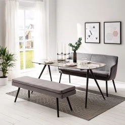 Jack & Alice Table Atuba - Céramique / Métal - Gris fumé / Noir -Meubles de salle à manger Soldes Magasin 1000170584 200312 11303200028 MOOD DETAILS P000000001000170584 mood