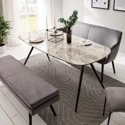 Jack & Alice Table Atuba - Céramique / Métal - Gris fumé / Noir -Meubles de salle à manger Soldes Magasin 1000170584 200312 11303300030 DETAILS P000000001000170584