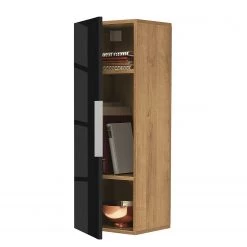 Maja Möbel Meuble murale Shino II - Verre noir / Imitation chêne de Riviera