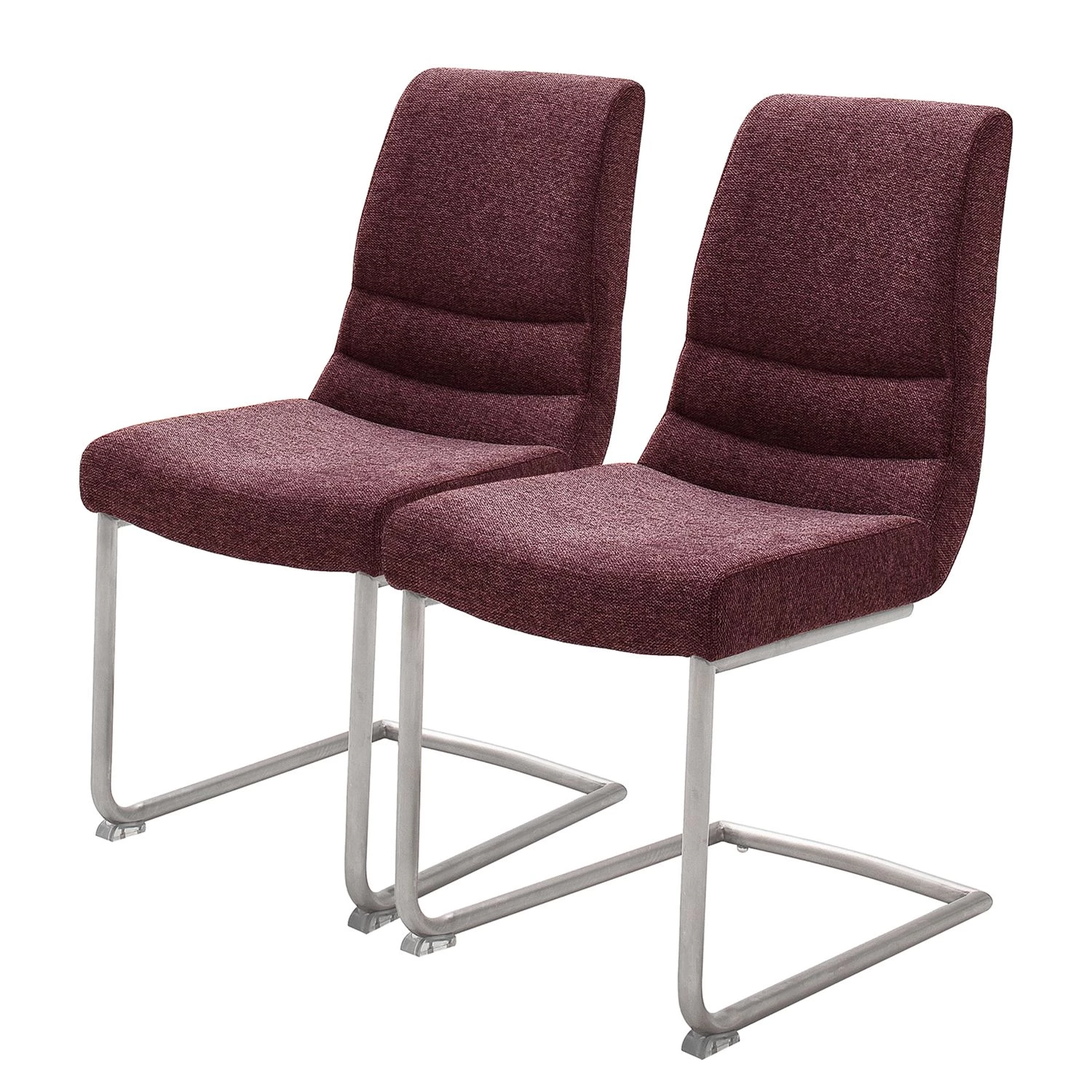 Loftscape Chaises cantilever Agestina (lot de 2) - Tissu / Acier inoxydable - Bordeaux 1 Loftscape Chaises cantilever Agestina (lot de 2) - Tissu / Acier inoxydable - Bordeaux