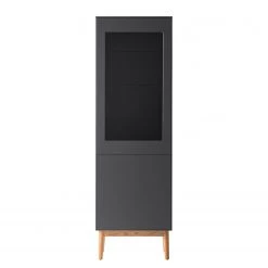 Mørteens Vitrine Lindholm - Partiellement en chêne massif - Gris mat -Meubles de salle à manger Soldes Magasin 1000170810 190828 14524800002 DETAILS P000000001000170810