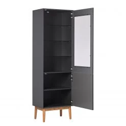 Mørteens Vitrine Lindholm - Partiellement en chêne massif - Gris mat -Meubles de salle à manger Soldes Magasin 1000170810 190828 14524800006 DETAILS P000000001000170810