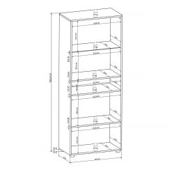 Loftscape Vitrine Charnocks I - Blanc brillant / Noir -Meubles de salle à manger Soldes Magasin 1000171301 190424 07575300004 GALLERYIMAGES P000000001000171301