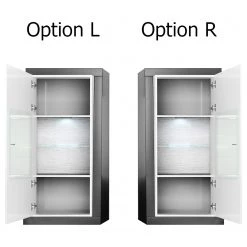 Loftscape Vitrine murale Curlewis - Blanc brillant / Anthracite -Meubles de salle à manger Soldes Magasin 1000171309 190424 07575300007 GALLERYIMAGES P000000001000171309